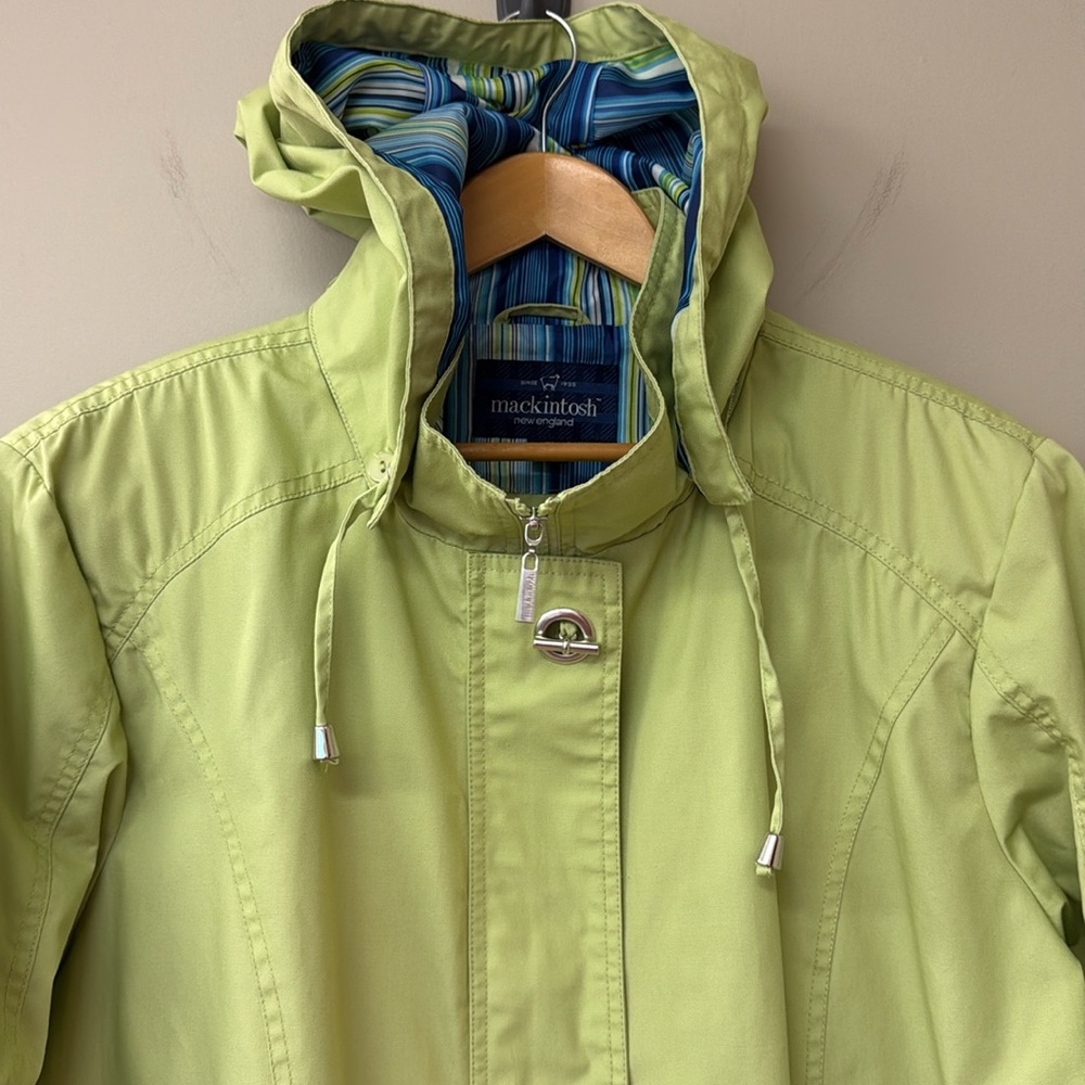 Mackintosh New England Cotton-blend Poplin Jacket | size 1X | Bright Green | EUC - Picture 3 of 14